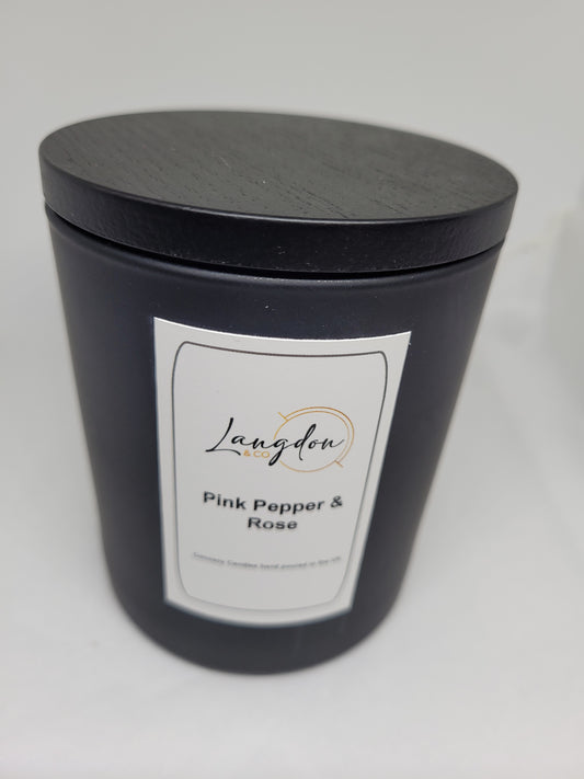 Pink Pepper & Rose candle - Black Jar